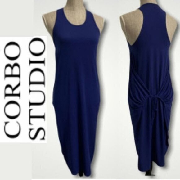 Corbo Studio Cobalt Blue Sleeveless Dress Medium - Picture 2 of 12
